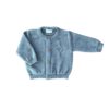 Strickjacke in Helldenim-mélange aus 100% feinster Merinowolle
