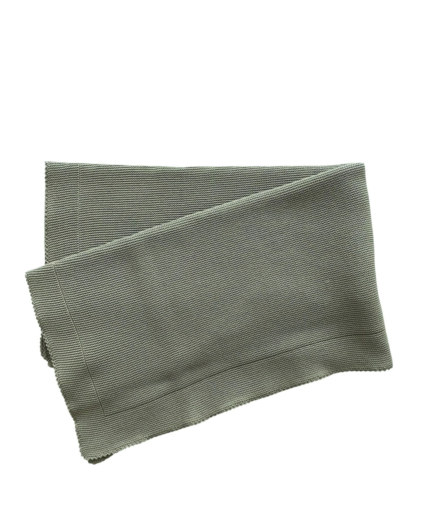 Strickdecke in 760 salbeigrün aus 100% feinster Baumwolle