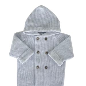 Kapuzenmantel in 640 hellbau-mél. aus 100 % feinster Baumwolle