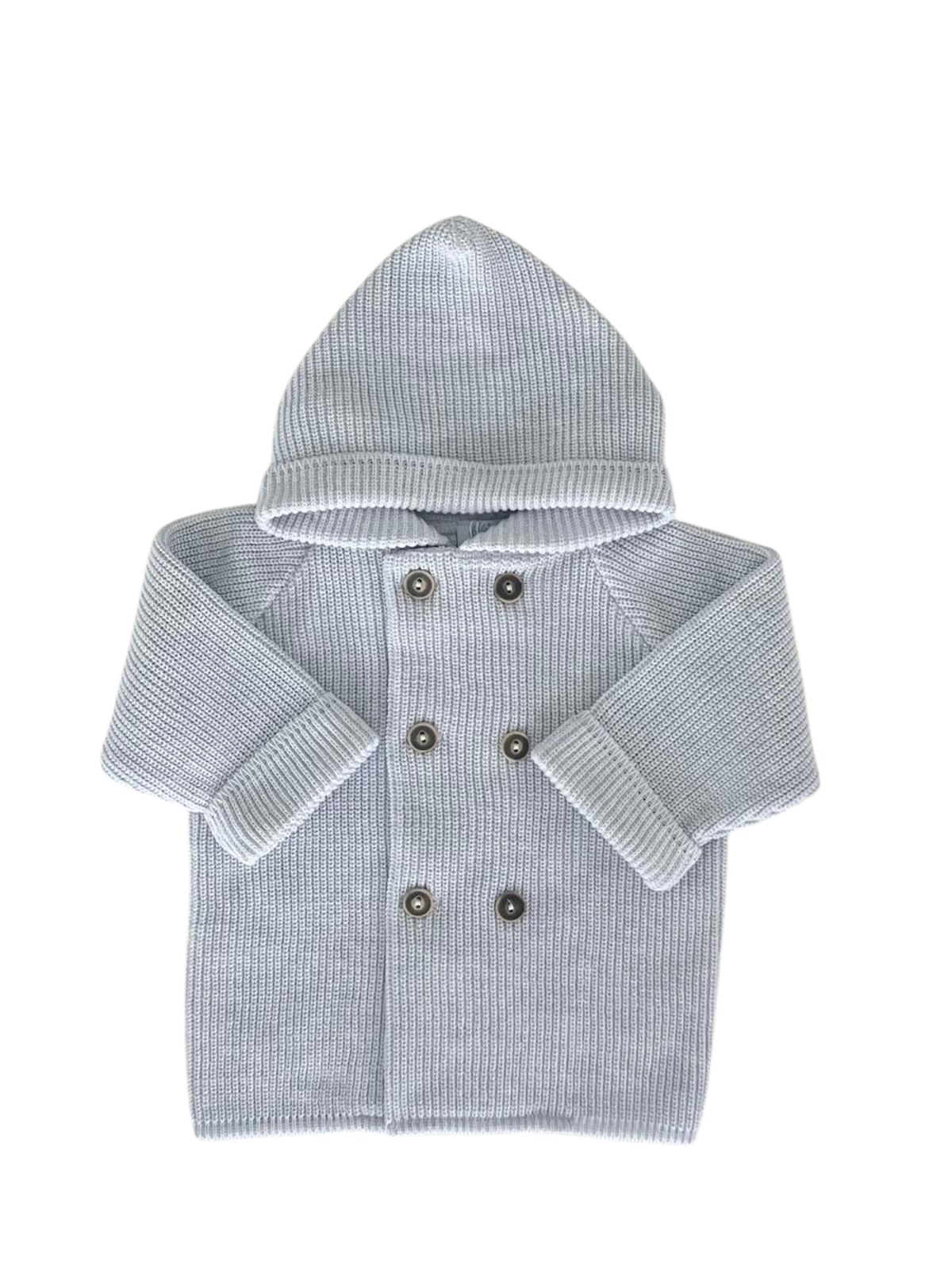 Kapuzenmantel in 640 hellbau-mél. aus 100 % feinster Baumwolle