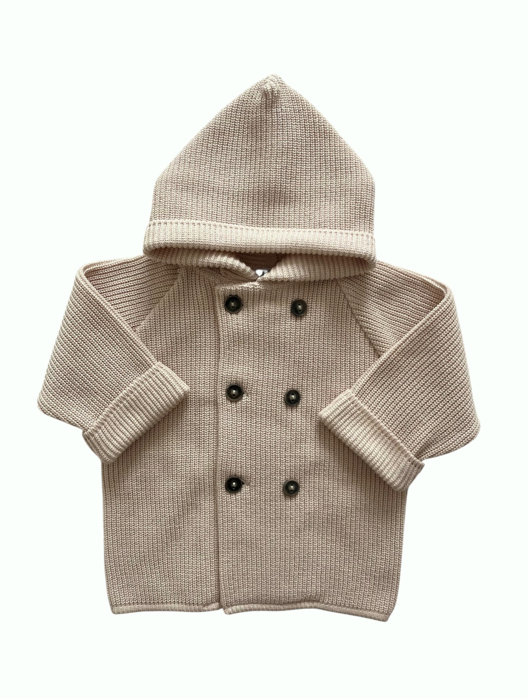 Kapuzenmantel in 802 beige aus 100 % feinster Baumwolle