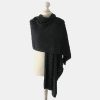 Schal 60x190cm Schwarz aus 100% feinster Merinowolle