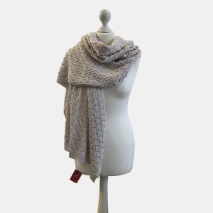 Schal 60x190cm Beige-mélange aus 100% feinster Merinowolle