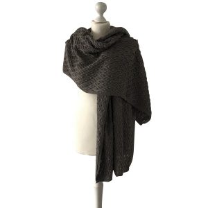 Schal 60x190cm Dunkelbraun aus 100% feinster Merinowolle