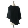 Pullover-Poncho in Schwarz aus 100% feinster Merinowolle