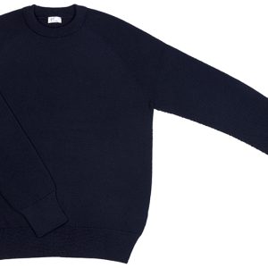 Pullover links-links in Dunkelblau aus 100% feinster Merinowolle